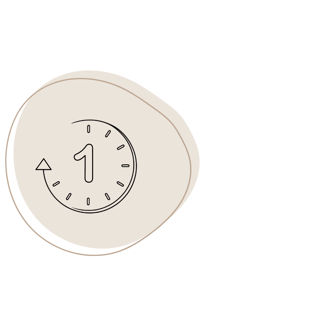 Von Hand gezeichnete Bleistiftskizze einer Uhr.