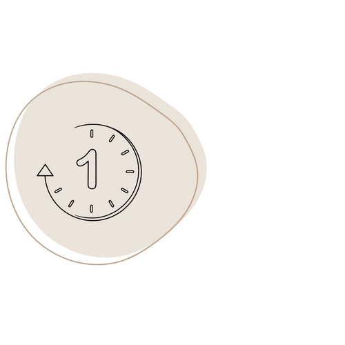 Von Hand gezeichnete Bleistiftskizze einer Uhr.