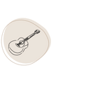 Von Hand gezeichnete Bleistiftskizze von einer Akustikgitarren.